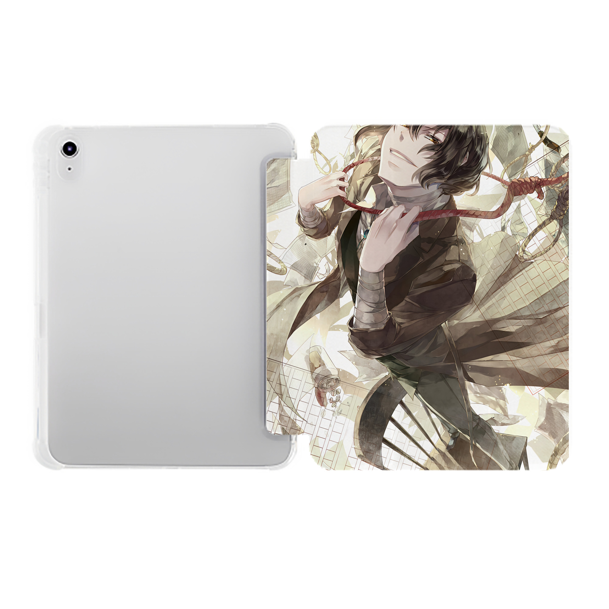 （画像用） 文豪ストレイドッグス Bungo Stray Dogs IPad ケース ペン収納付き 三つ折りスタンド PUレザー×シリコン 対応機種9.5/10.5/10.9インチ